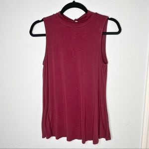 Cupio Burgandy Sleeveless Tunic Blouse Size S